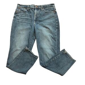 Madewell Straight Leg Jeans Womens Blue High Rise Medium Wash Denim 35x26.5